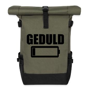 Lustiger Spruch Bild Witzig Humor Geschenkidee - Rolltop Rucksack - Olive/Schwarz - Vorne