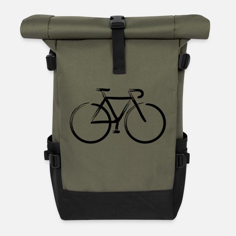 Strokes 5 Black - Roll Top Backpack - olive/black