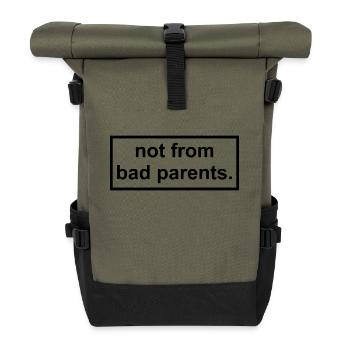 not from bad parents - Nicht von schlechten Eltern - Rolltop Rucksack - Olive/Schwarz - Vorne