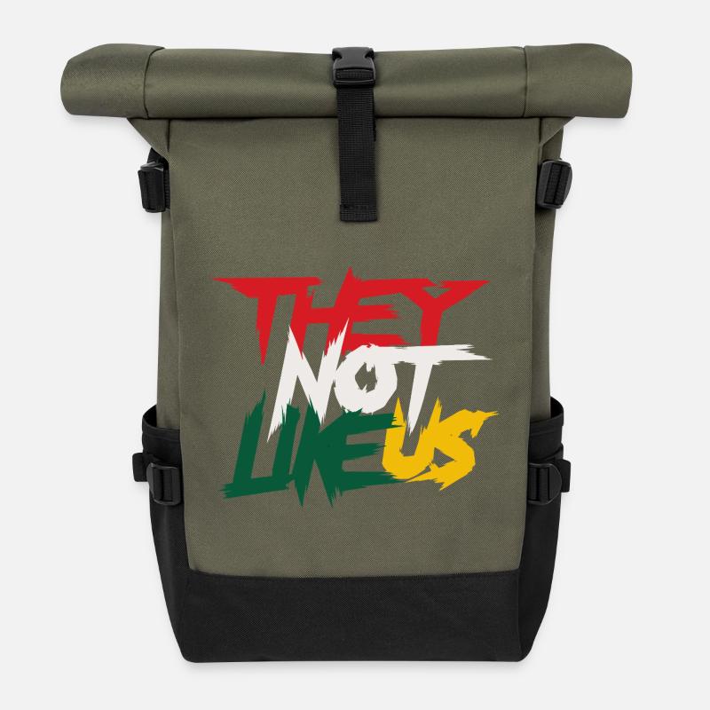Bold Identity Statement - Roll Top Backpack - olive/black