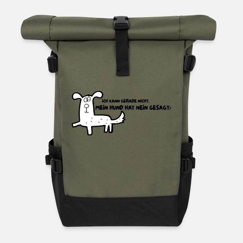 Mein Hund hat NEIN gesagt - Rolltop Rucksack - Olive/Schwarz
