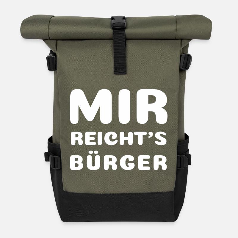 I've had enough, citizens - Roll Top Backpack - olive/black