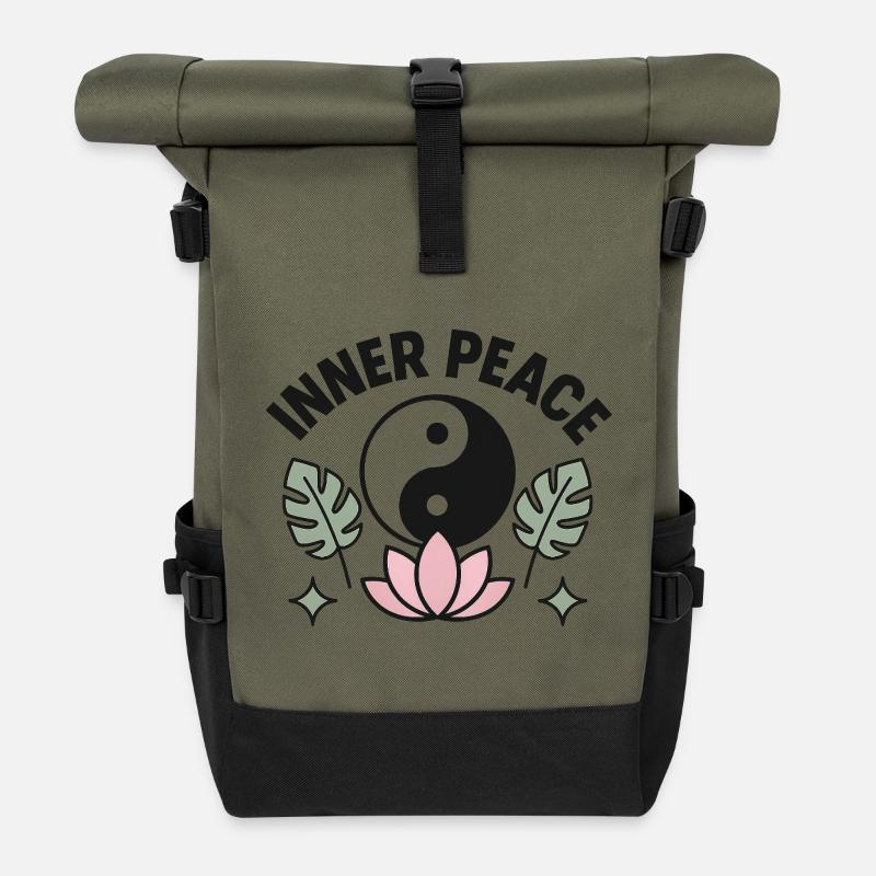 inner peace - Rolltop Rucksack - Olive/Schwarz