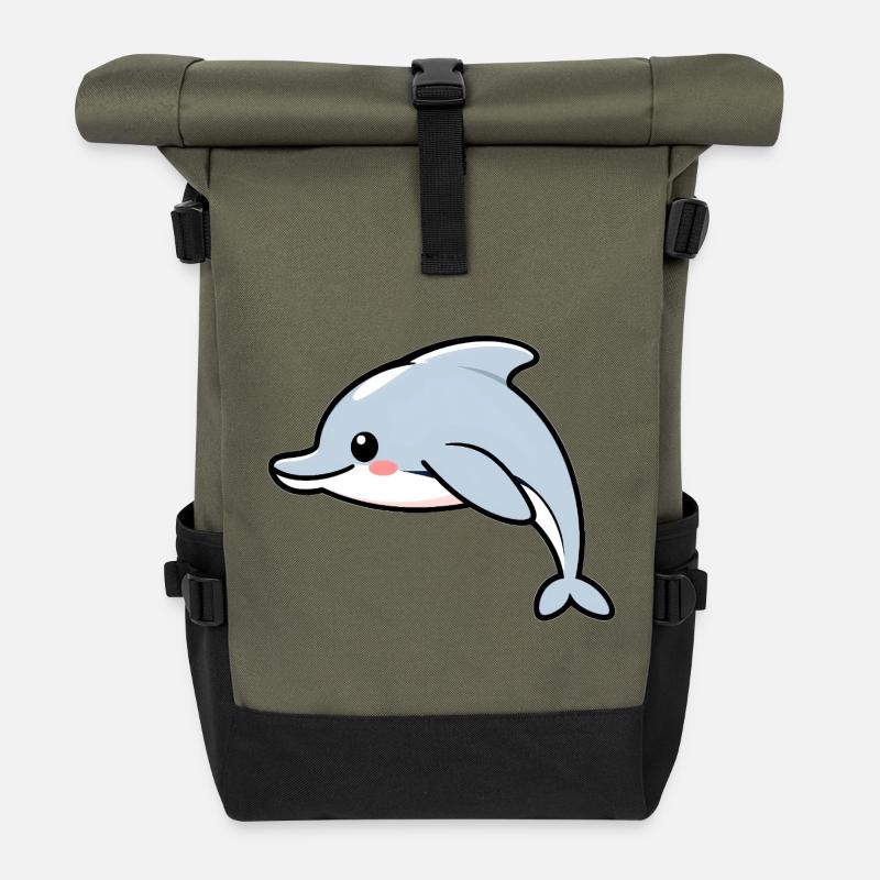 Delfin - Rolltop Rucksack - Olive/Schwarz