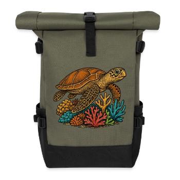tortue de mer - Sac à dos roll top - olive/noir - Devant