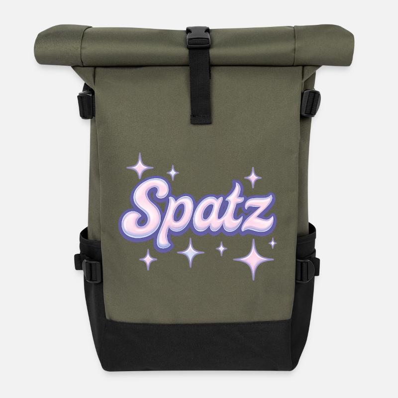 Spatz / Y2K Design - Rolltop Rucksack - Olive/Schwarz