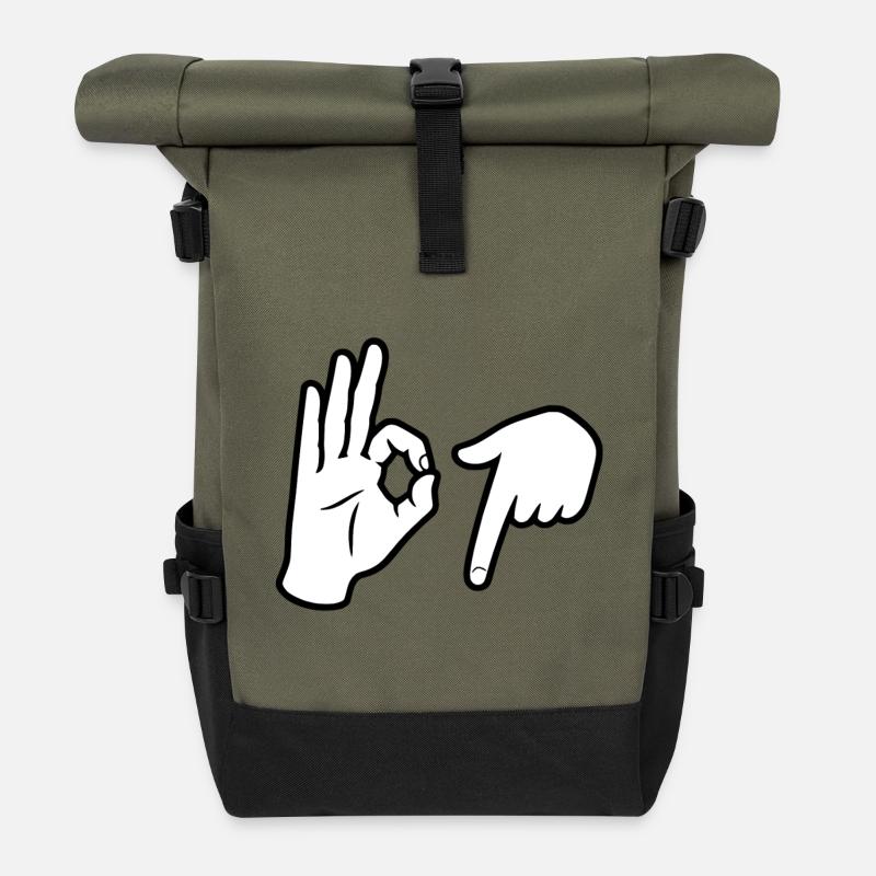 Six Seven Trend - Rolltop Rucksack - Olive/Schwarz