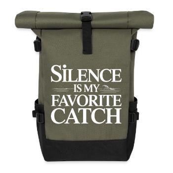 Silence Is My Favorite Catch Statement - Rolltop Rucksack - Olive/Schwarz - Vorne