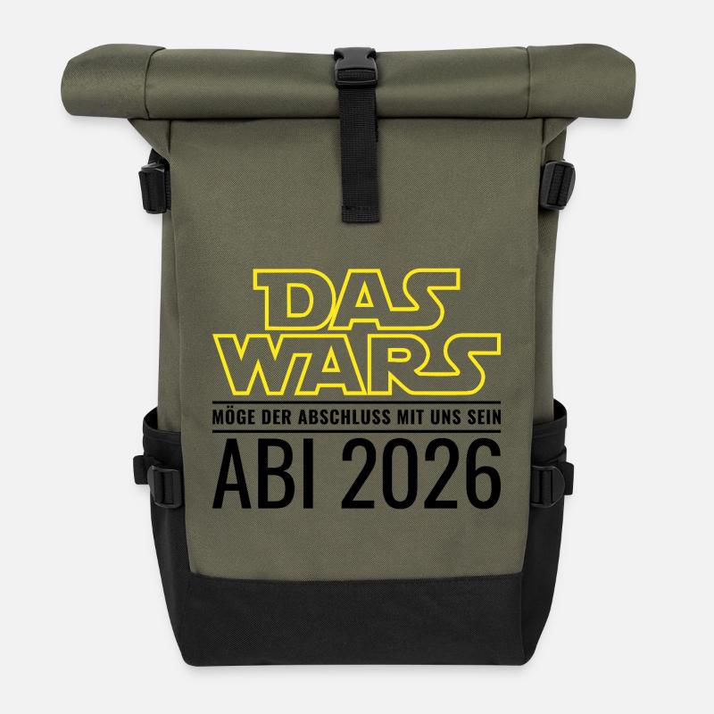 Abi 2026 Das wars Möge der Abschluss mit uns sein - Rolltop Rucksack - Olive/Schwarz