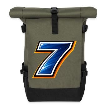 Maillot de football numéro 7 design sportif - Sac à dos roll top - olive/noir - Devant
