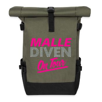 Mallorca, Party, Mädels  - Rolltop Rucksack - Olive/Schwarz - Vorne