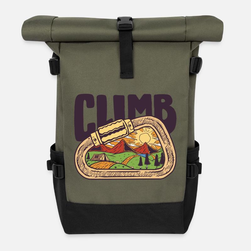 Climbing & Mountain - Roll Top Backpack - olive/black