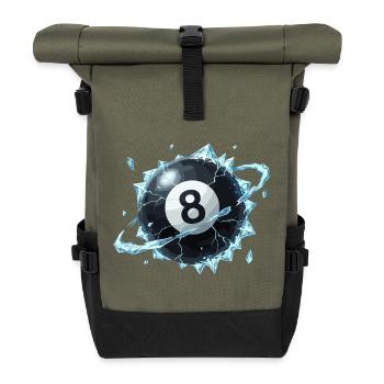 Eisiger 8-Ball Bruch - Rolltop Rucksack - Olive/Schwarz - Vorne