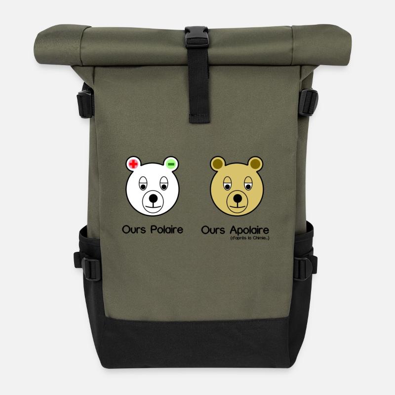 Polar Bear - Roll Top Backpack - olive/black