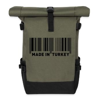 MADE IN TURKEY - Roll Top Backpack - olive/black - Front