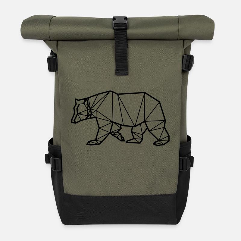 Bonnet Animal Prism - Ours - Sac à dos roll top - olive/noir