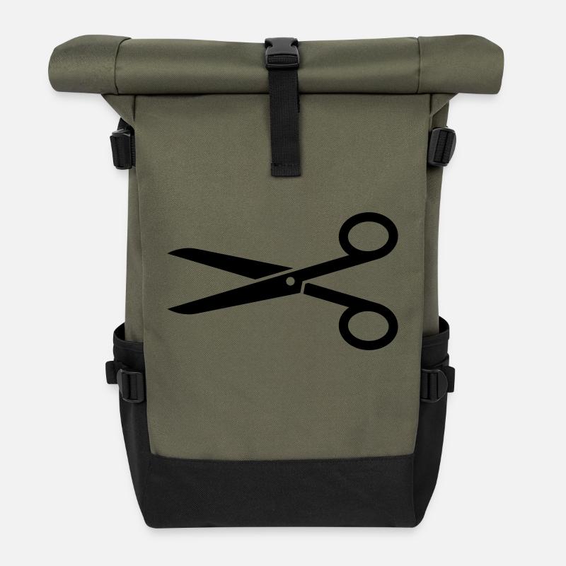 Schere - Rolltop Rucksack - Olive/Schwarz