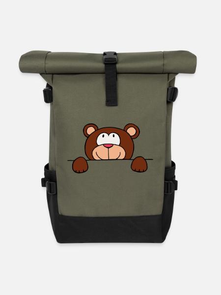 Teddy - Rolltop Rucksack - Olive/Schwarz