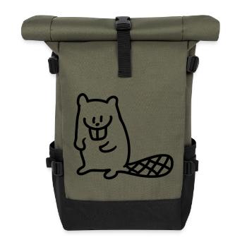 Biber - ligne - Sac à dos roll top - olive/noir - Devant