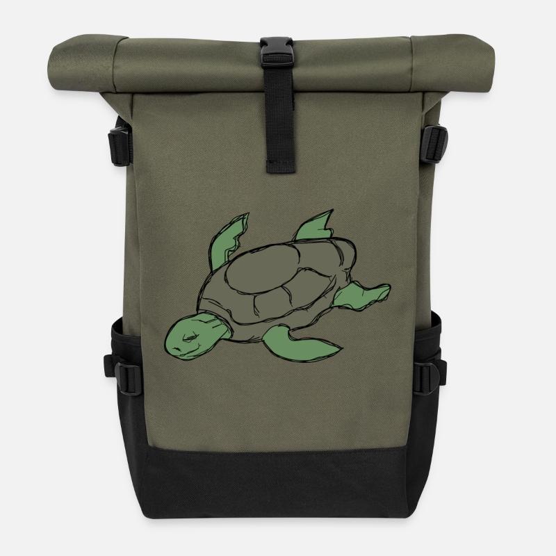 Schildkröte - Rolltop Rucksack - Olive/Schwarz