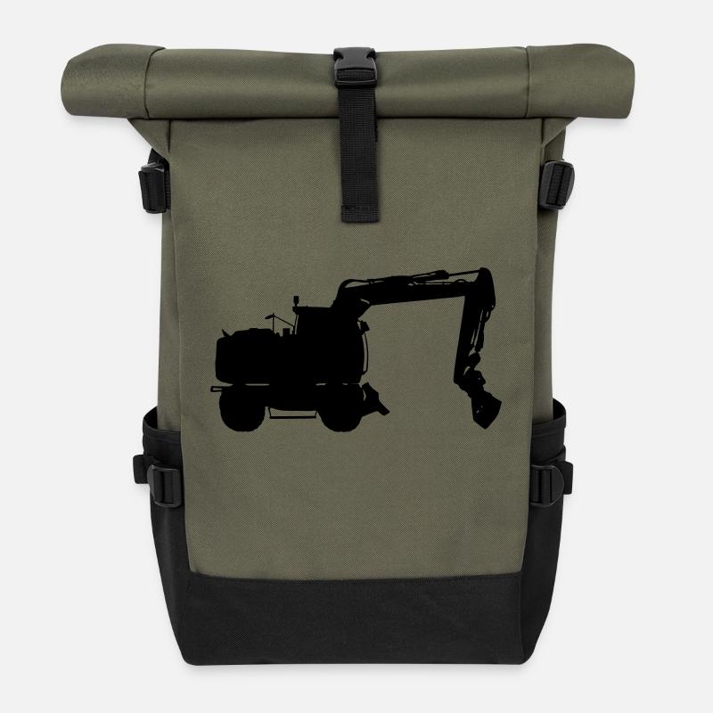 Pelles - Sac à dos roll top - olive/noir