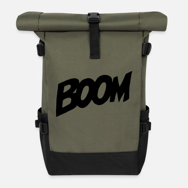 BOOM Comic-Style - Rolltop Rucksack - Olive/Schwarz