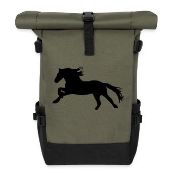 pferd - Roll Top Backpack - olive/black - Front