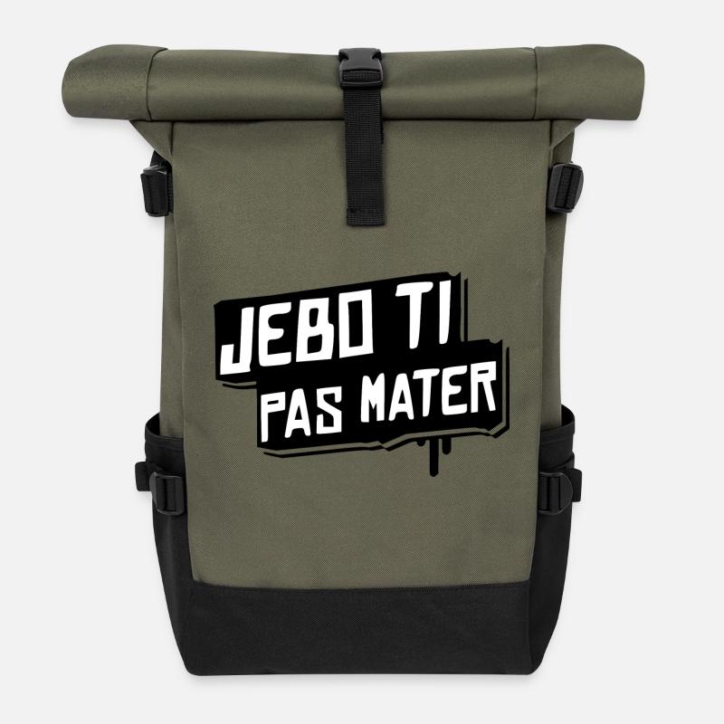 jebo ti pas mater - Rolltop Rucksack - Olive/Schwarz