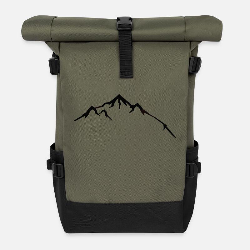 Berggipfel - Rolltop Rucksack - Olive/Schwarz