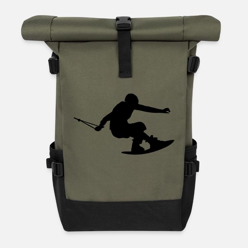 wakeboarder_15 - Rolltop Rucksack - Olive/Schwarz