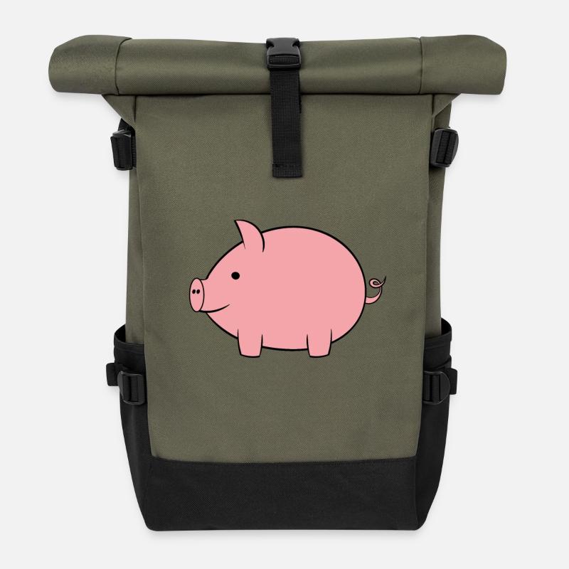 pig - Roll Top Backpack - olive/black