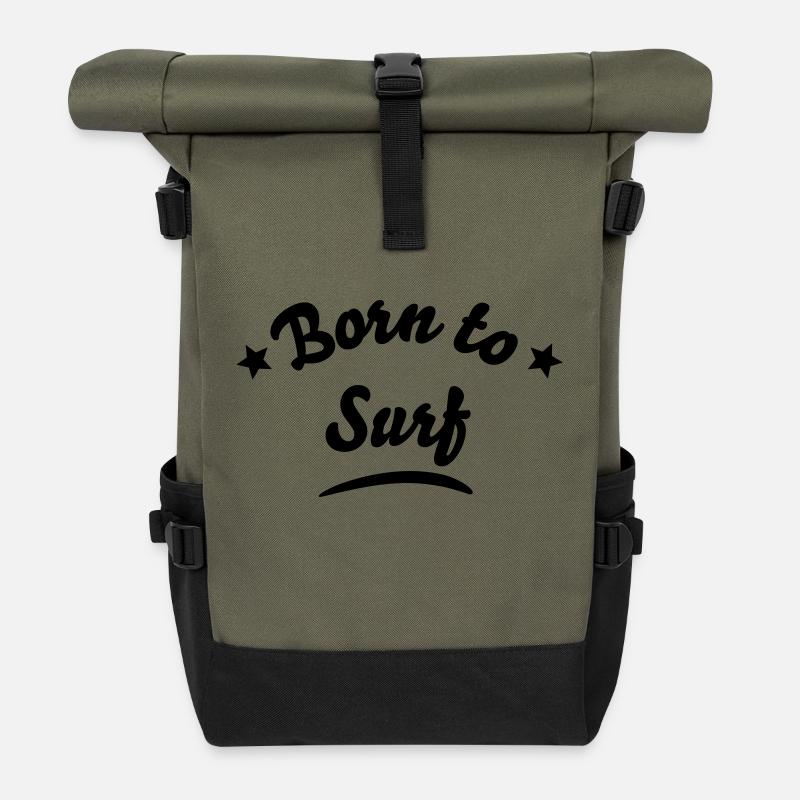 born to surf 01 - Sac à dos roll top - olive/noir