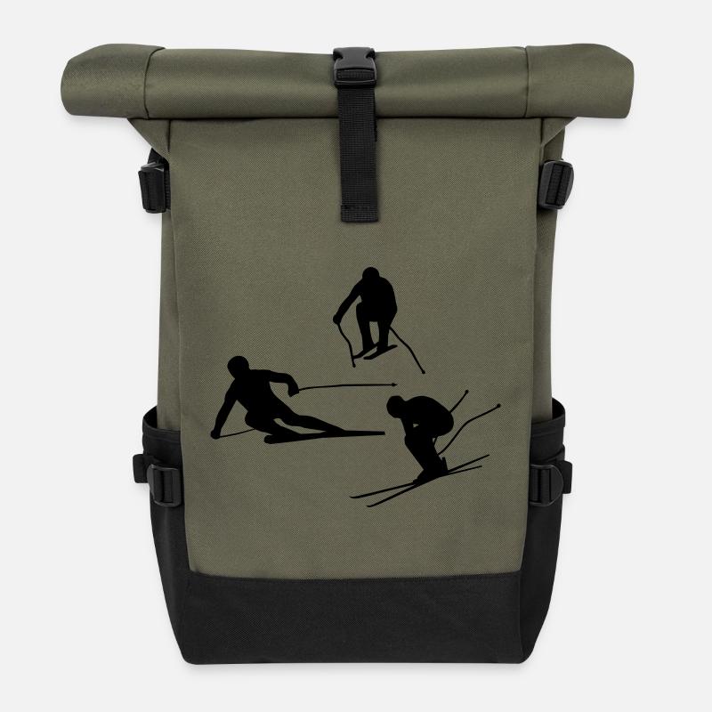 Skifahrer - Rolltop Rucksack - Olive/Schwarz