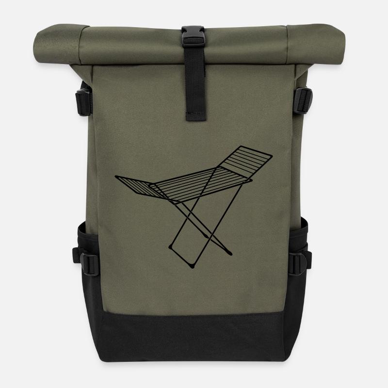 Wäscheständer_s1 - Rolltop Rucksack - Olive/Schwarz