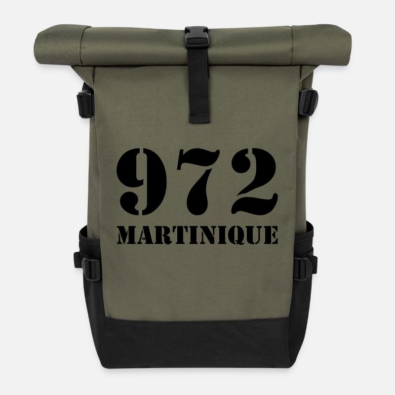 972 Martinique - Sac à dos roll top - olive/noir