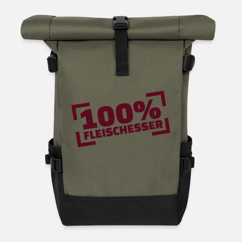 Fleisch - Rolltop Rucksack - Olive/Schwarz