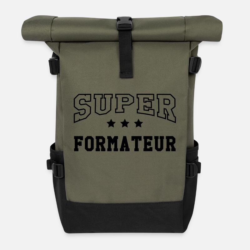 Ausbilder / Lehrer / Gestalter / trainer - Rolltop Rucksack - Olive/Schwarz