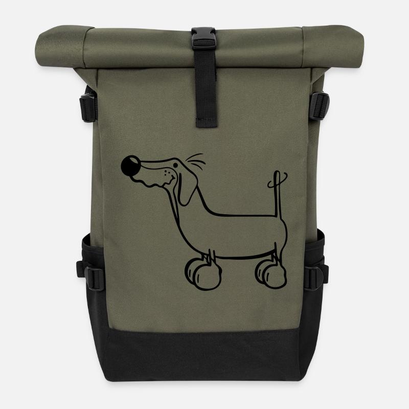 Der Dackel - Rolltop Rucksack - Olive/Schwarz