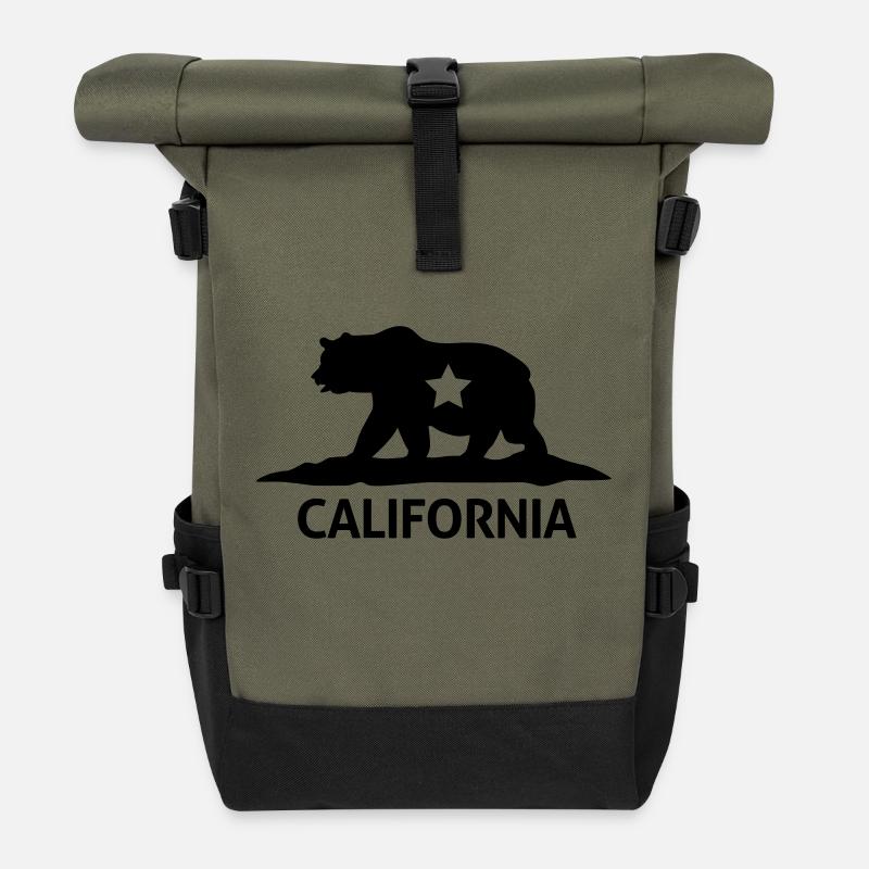 california - Rolltop Rucksack - Olive/Schwarz