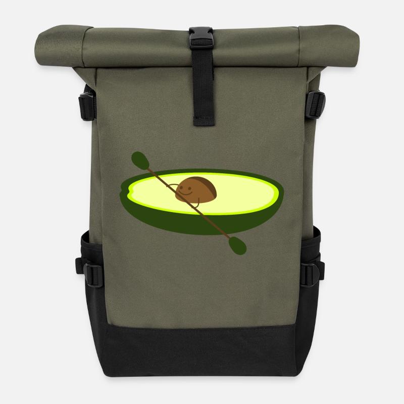 Avocado als Paddler - Rolltop Rucksack - Olive/Schwarz