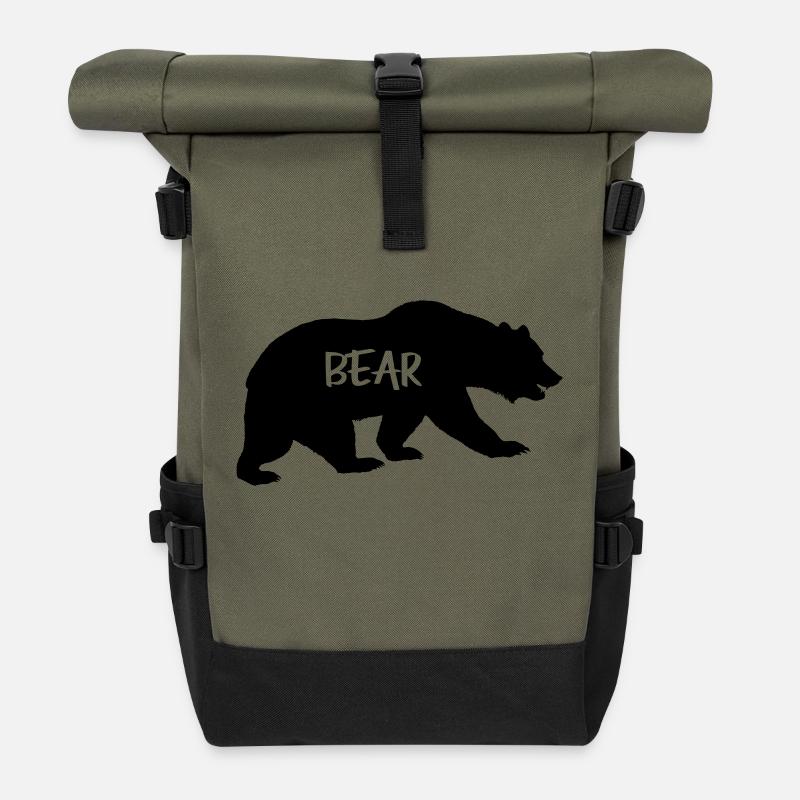 Bear - Roll Top Backpack - olive/black