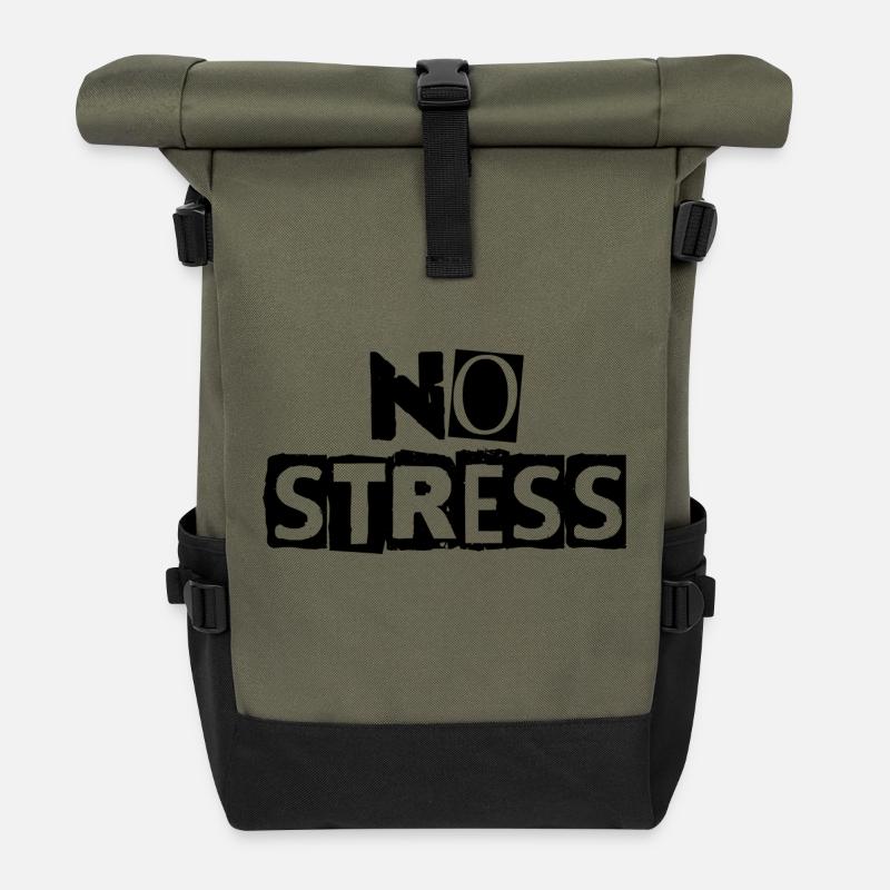 No stress - Roll Top Backpack - olive/black