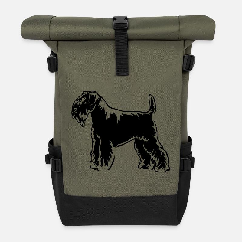 Schnauzer - Rolltop Rucksack - Olive/Schwarz