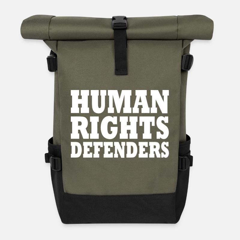 Human rights defenders - Roll Top Backpack - olive/black