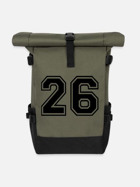 26 - Roll Top Backpack - olive/black