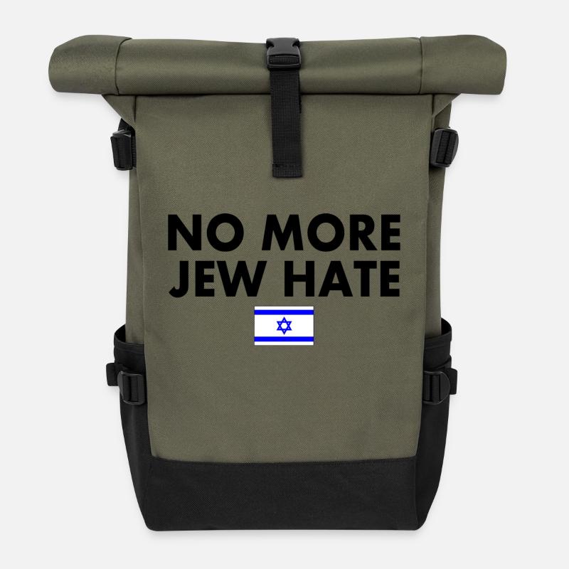 No more jew hate - Rolltop Rucksack - Olive/Schwarz