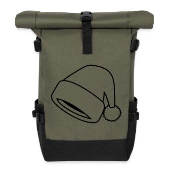 Weihnachtsmütze Symbol Weihnachtsmann Mütze - Rolltop Rucksack - Olive/Schwarz - Vorne