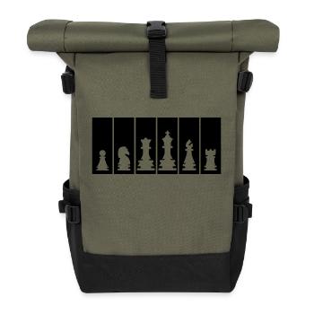 Chess Pieces Chess Player Chess Club Icon - Roll Top Backpack - olive/black - Front