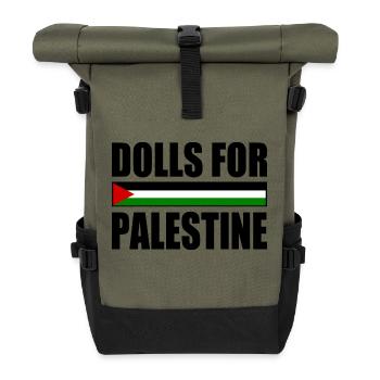 dolls for palestine - Roll Top Backpack - olive/black - Front