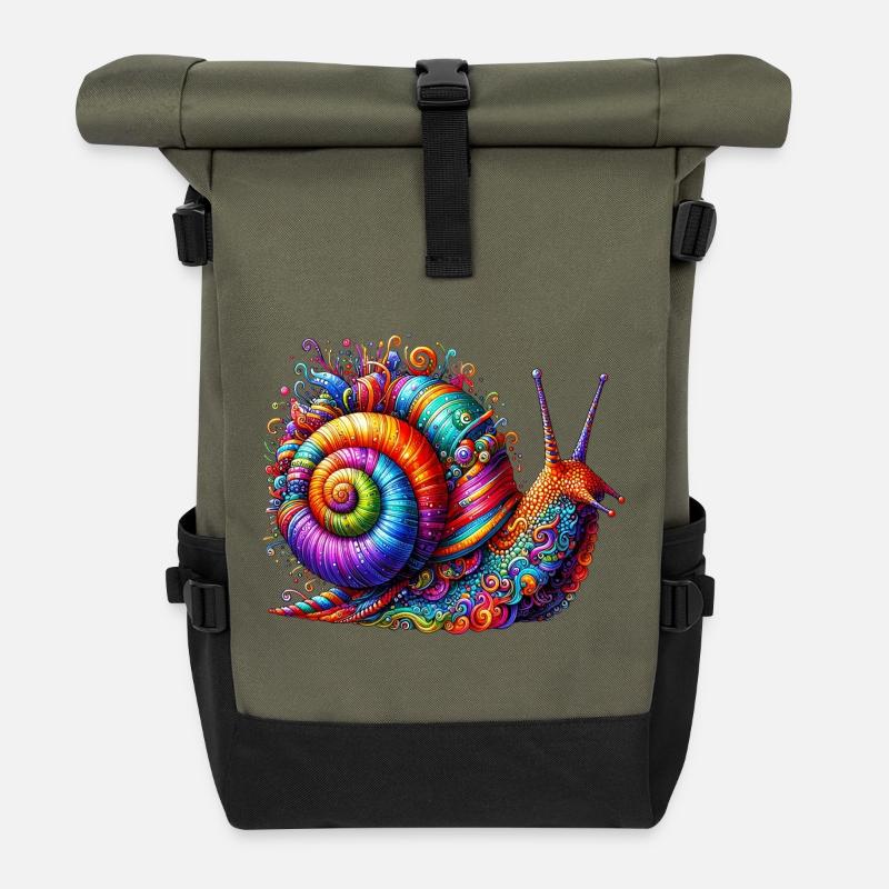 Escargot - Sac à dos roll top - olive/noir